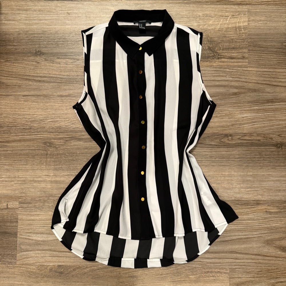 FOREVER 21 Striped Blouse | MEDIUM